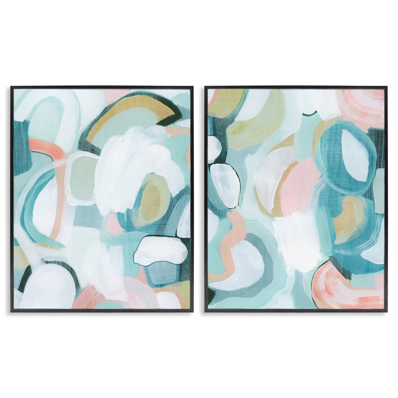 Stupell Industries Pastel Pink & Blue 2pc Framed Giclee Wall Art Set Design by Grace Popp